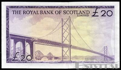 1969年苏格兰皇家银行20英磅1枚,全新-