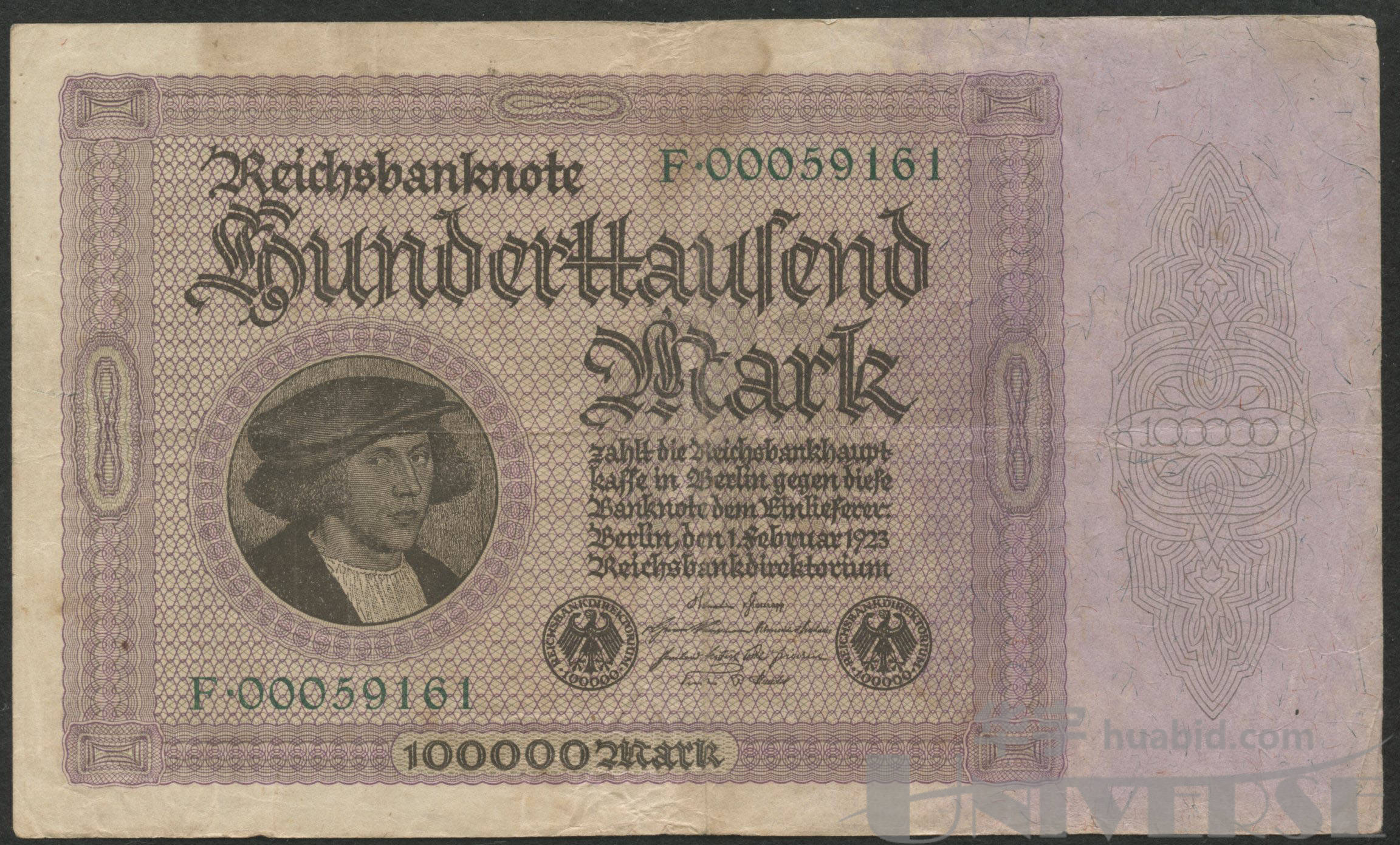 1923年德国100000马克一枚