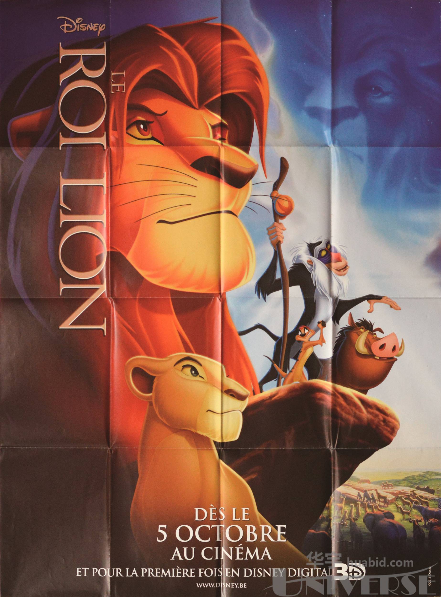 lot 5838《狮子王》外文原版巨幅电影海报一张,尺寸:117.9×159.